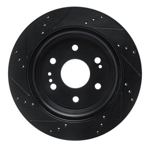 Cadillac Escalade ESV Brake Rotor (1) - Rear Right - R1 Concepts - Drilled & Slotted - Black - `19-`25